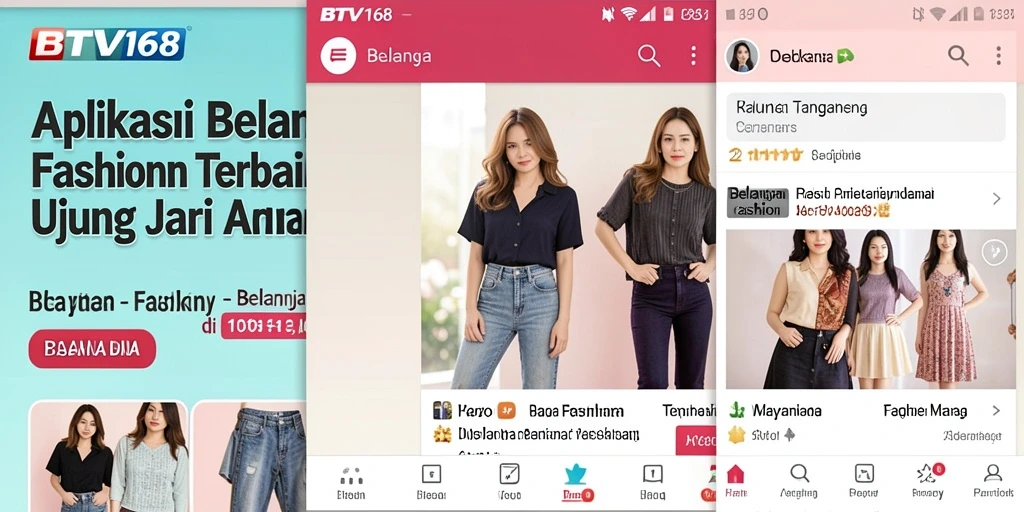 Antarmuka menarik BTV168 untuk belanja Fashion.