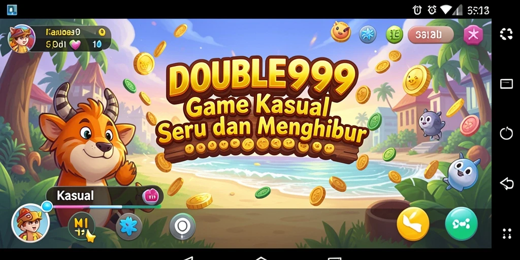 Antarmuka pengguna DOUBLE999 yang menarik dan interaktif.