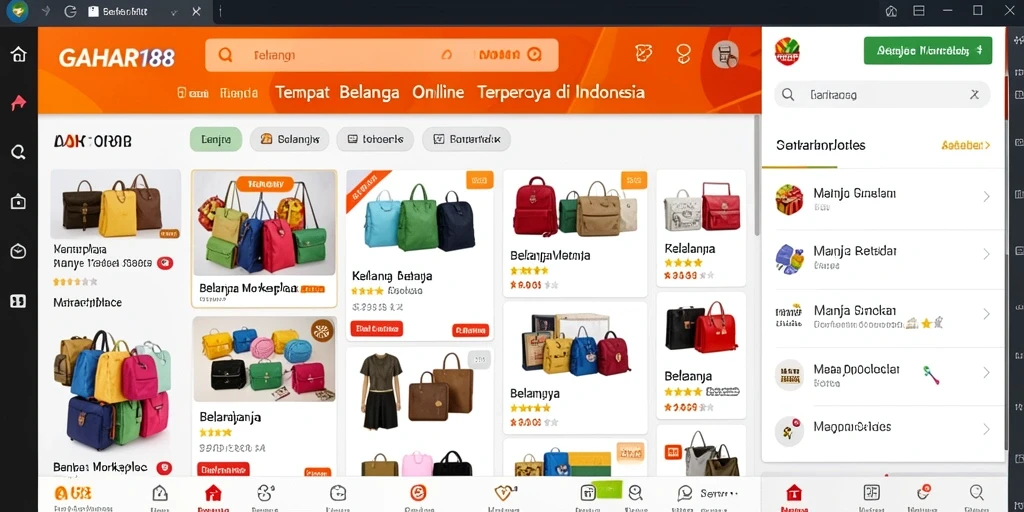 Antarmuka GAHAR188 yang menarik dan fungsional untuk belanja online.