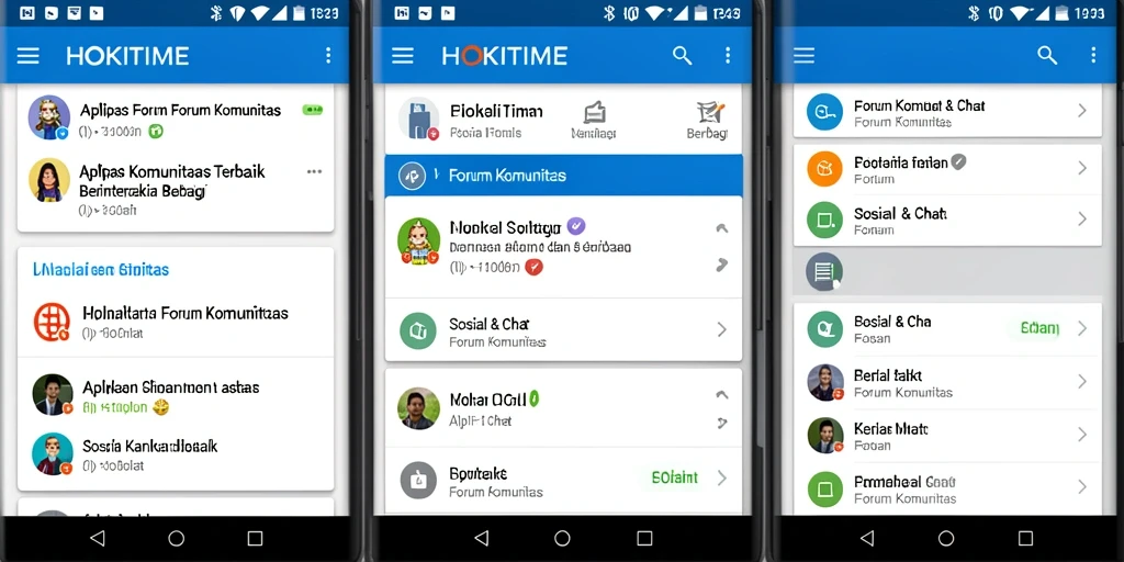 Antarmuka HOKITIME yang menarik dengan berbagai forum diskusi.