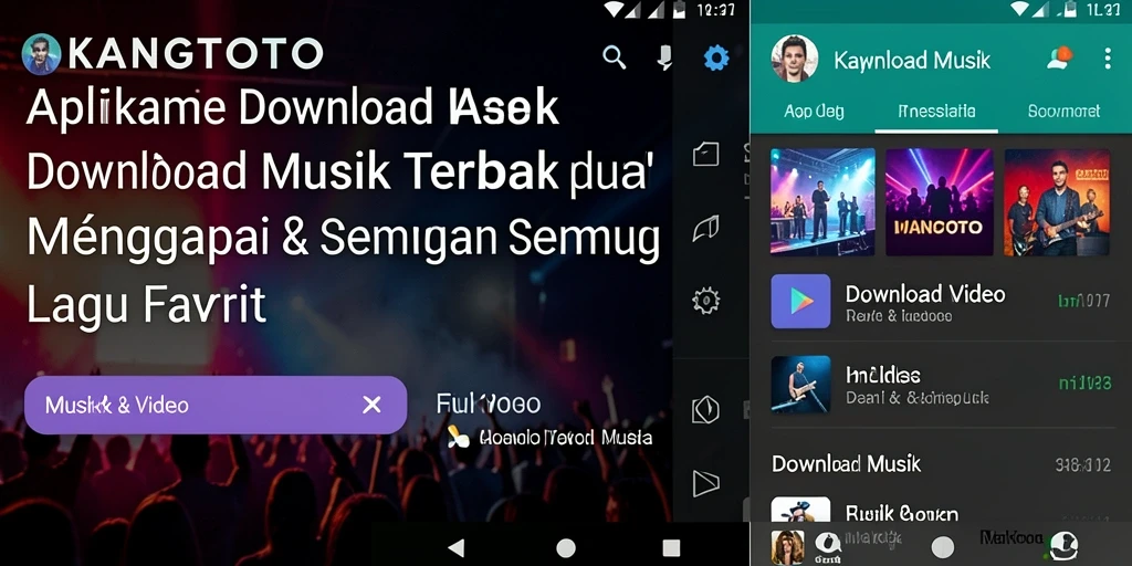Antarmuka KANGTOTO yang sederhana dan elegan untuk Download Musik.