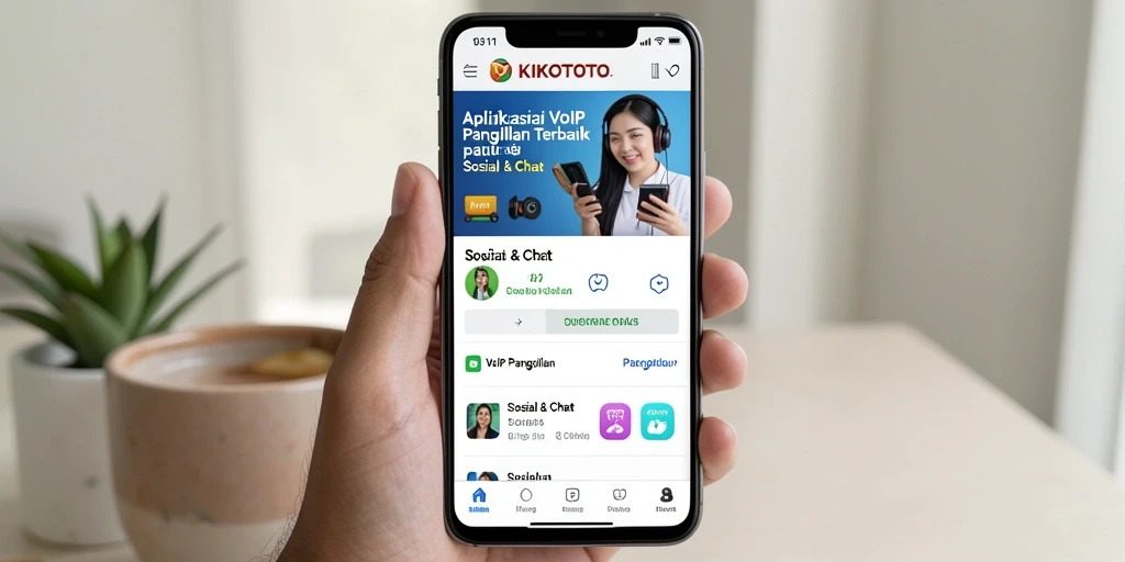 Antarmuka KIKOTOTO menampilkan fitur VoIP Panggilan yang mudah digunakan.