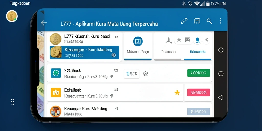 Antarmuka L777 menunjukkan nilai tukar mata uang terkini.