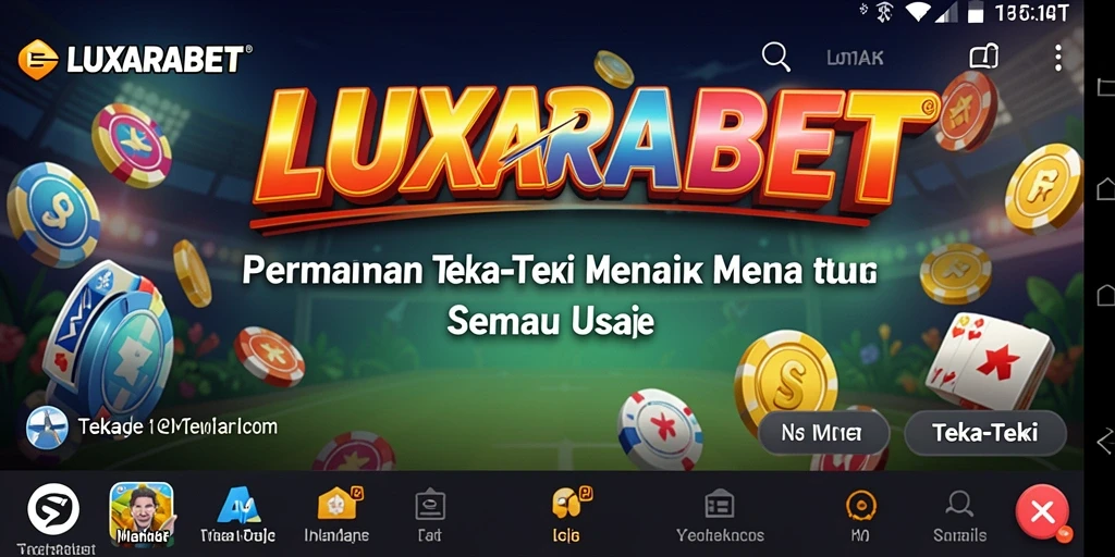 Antarmuka LUXARABET yang menarik dengan beragam teka-teki kreatif.