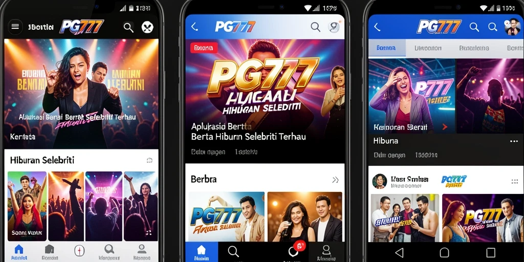 Antarmuka PG777 yang menarik dan informatif tentang hiburan selebriti.