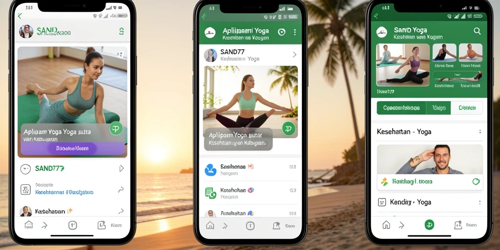 Antarmuka SAND77 dengan berbagai pilihan latihan Yoga.