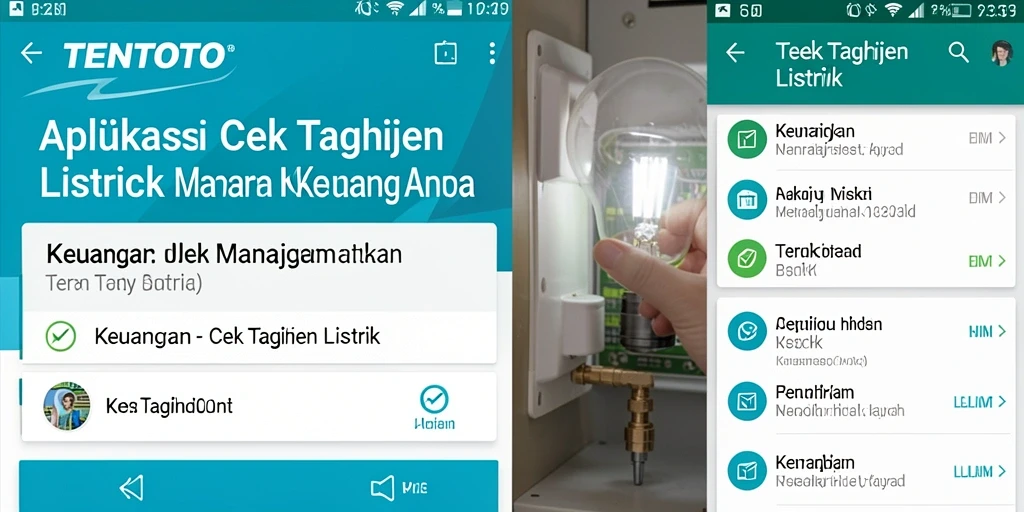 Tampilan antarmuka aplikasi TENTOTO untuk cek tagihan listrik.